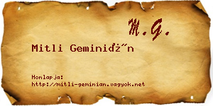 Mitli Geminián névjegykártya